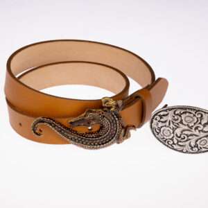 Cintura 30 mm — Fibbie Coccodrillo & Rodeo ovale
