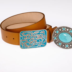 Cintura 40 mm — Fibbie Cowgirl rettangolo & Cowgirl turchese