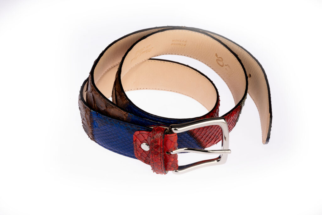 Cintura Uomo 40 mm — Pitone Foderato Nabuk Patchwork